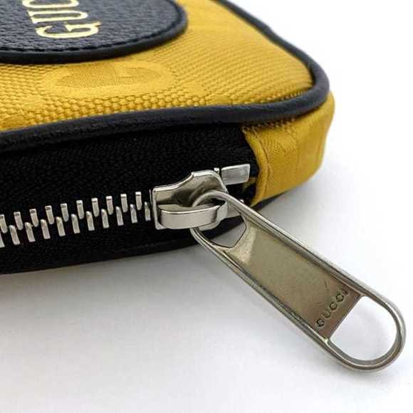 Gucci pouch yellow black off the grid 645060 ec-20650 nylon leather GUCCI GG cha - Picture 9 of 10